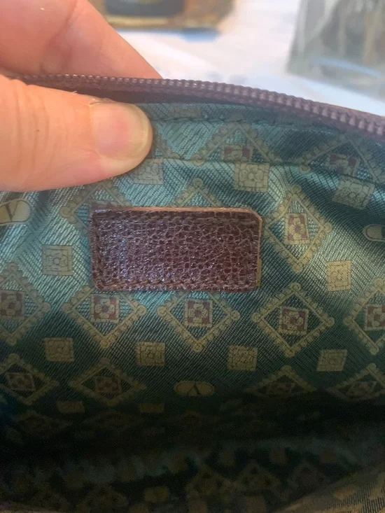 Valentino Dark Burgundy Leather Clutch Wristlet with Gold Hardware - Picture 5 of 10